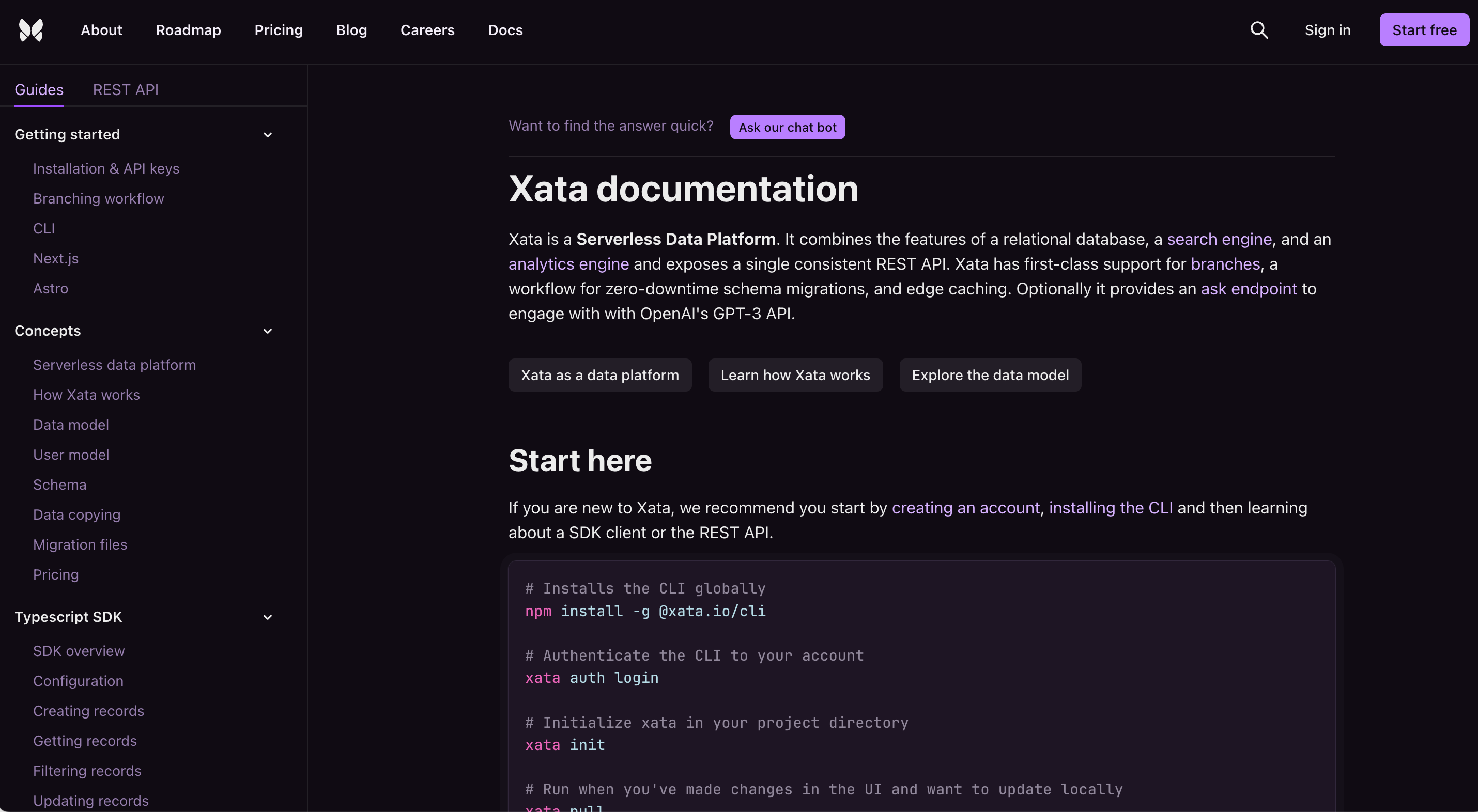 A new style for the Xata documentation